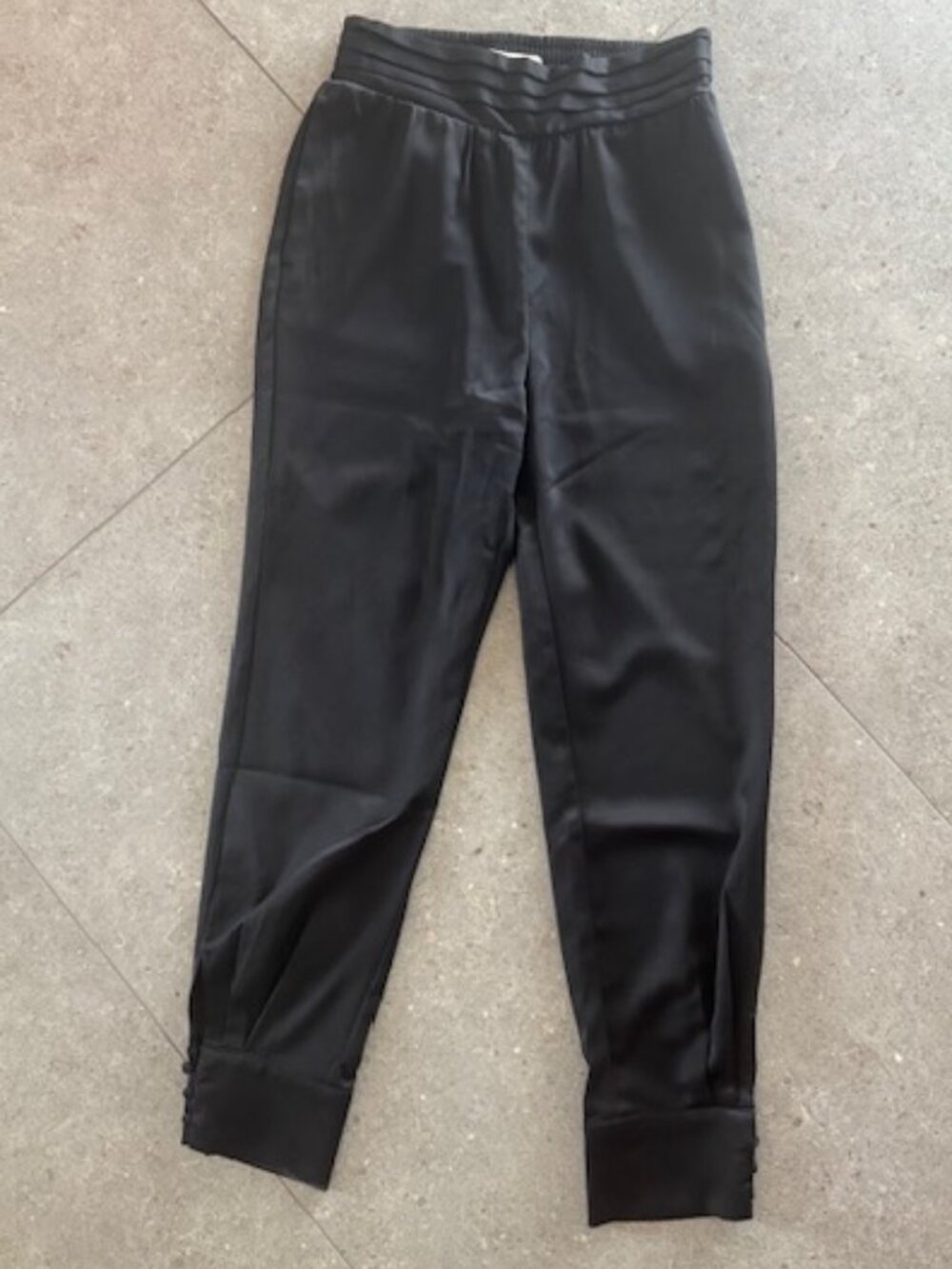 Abercrombie & Fitch Black High Rise Satin Joggers Pants XS